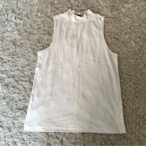LOFT Cream Mock Neck Tank Top